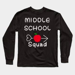 middle school squad apple arrow Long Sleeve T-Shirt